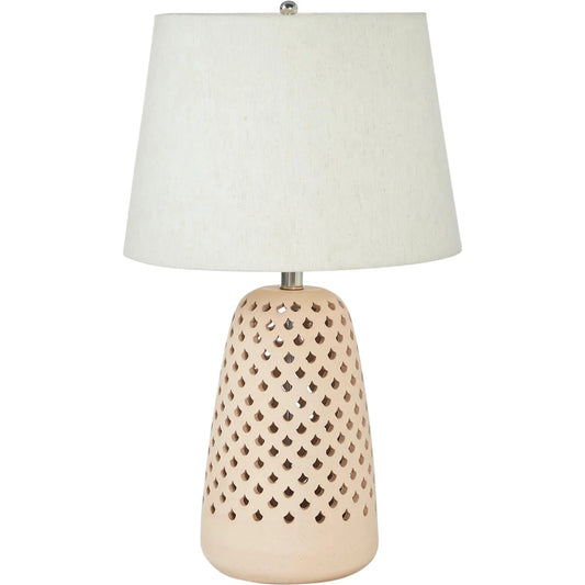 000 SI-2325244 | Primary Silo | Taverna Table Lamp by LH Imports in beige, ivory. Made from ceramic, linen fabric in a unique style.