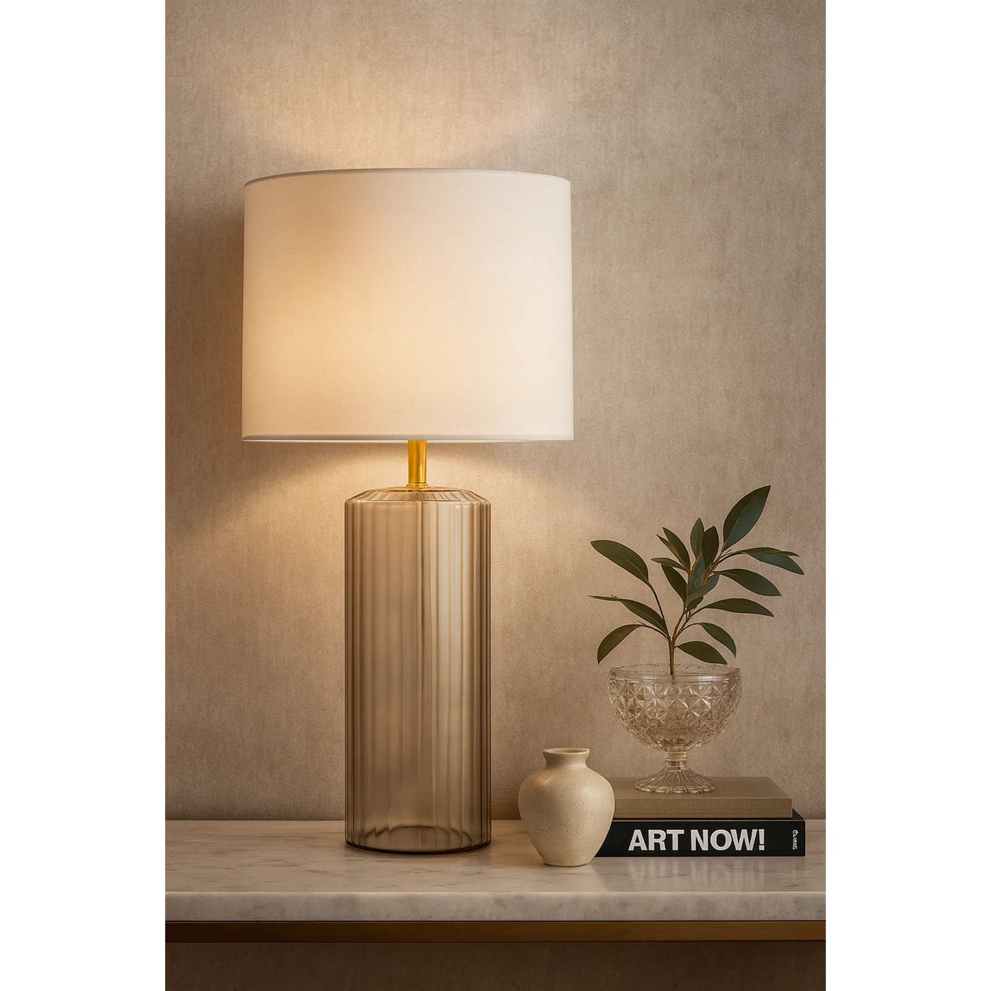 004 SI-2452956 | Lifestyle | Translucent Table Lamp by LH Imports in clear, white. Made from unique in a modern style.