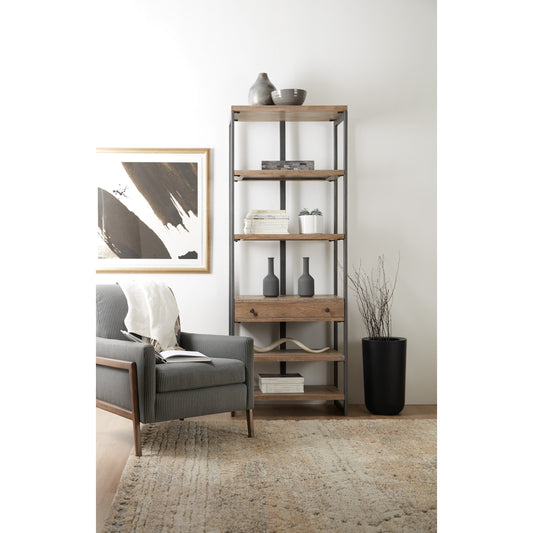 Boheme Bookcase by Hooker Furniture in light mango. Made from mango wood, iron in a modern style.