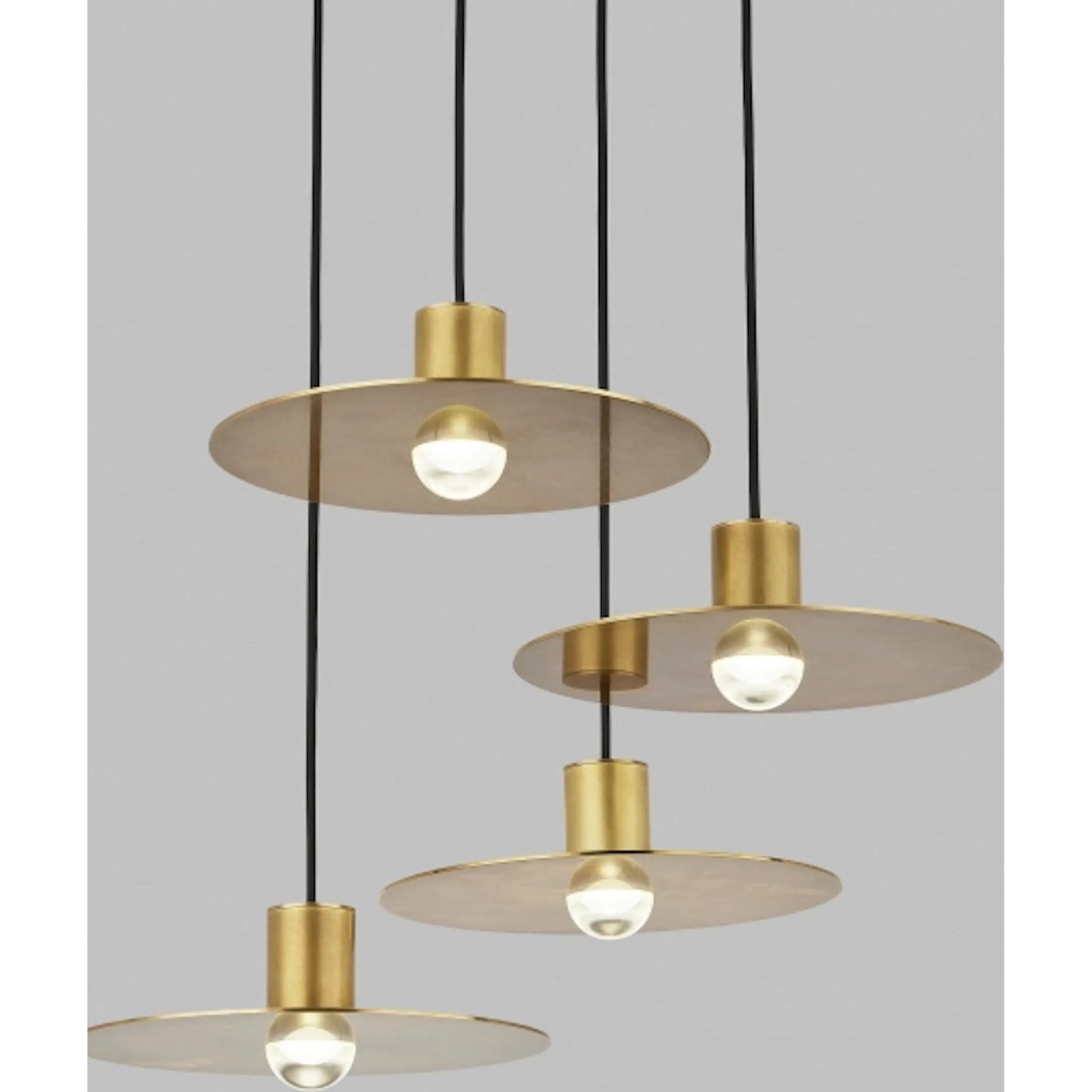 003 SI-2232894,SI-2232895 | Closeup | Eaves 4-Light Chandelier by Visual Comfort & Co.. Made from aluminum or brass in a unique style.