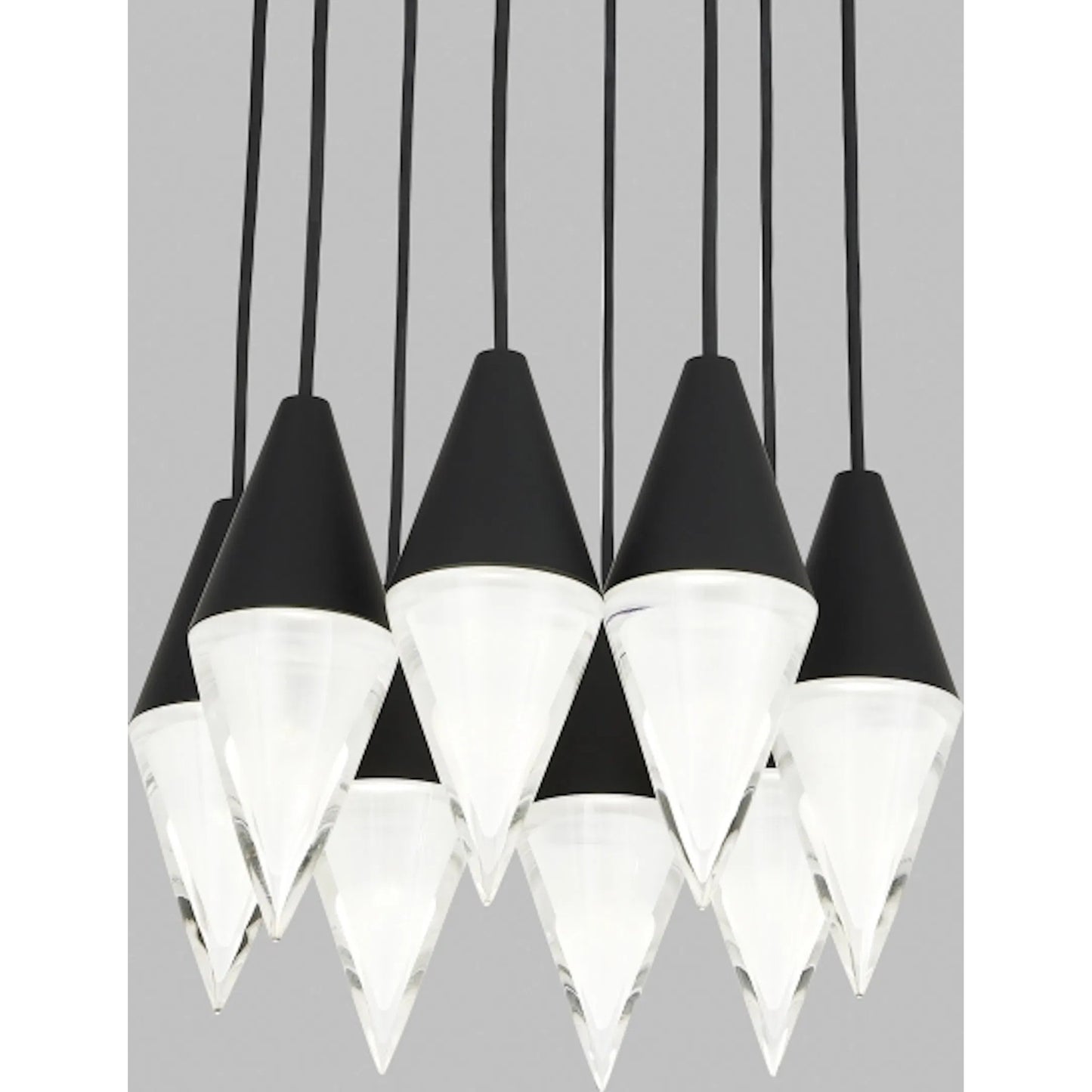 004 SI-2232962,SI-2232963 | Closeup | Turret 8-Light Chandelier by Visual Comfort & Co.. Made from aluminum or brass in a unique style.
