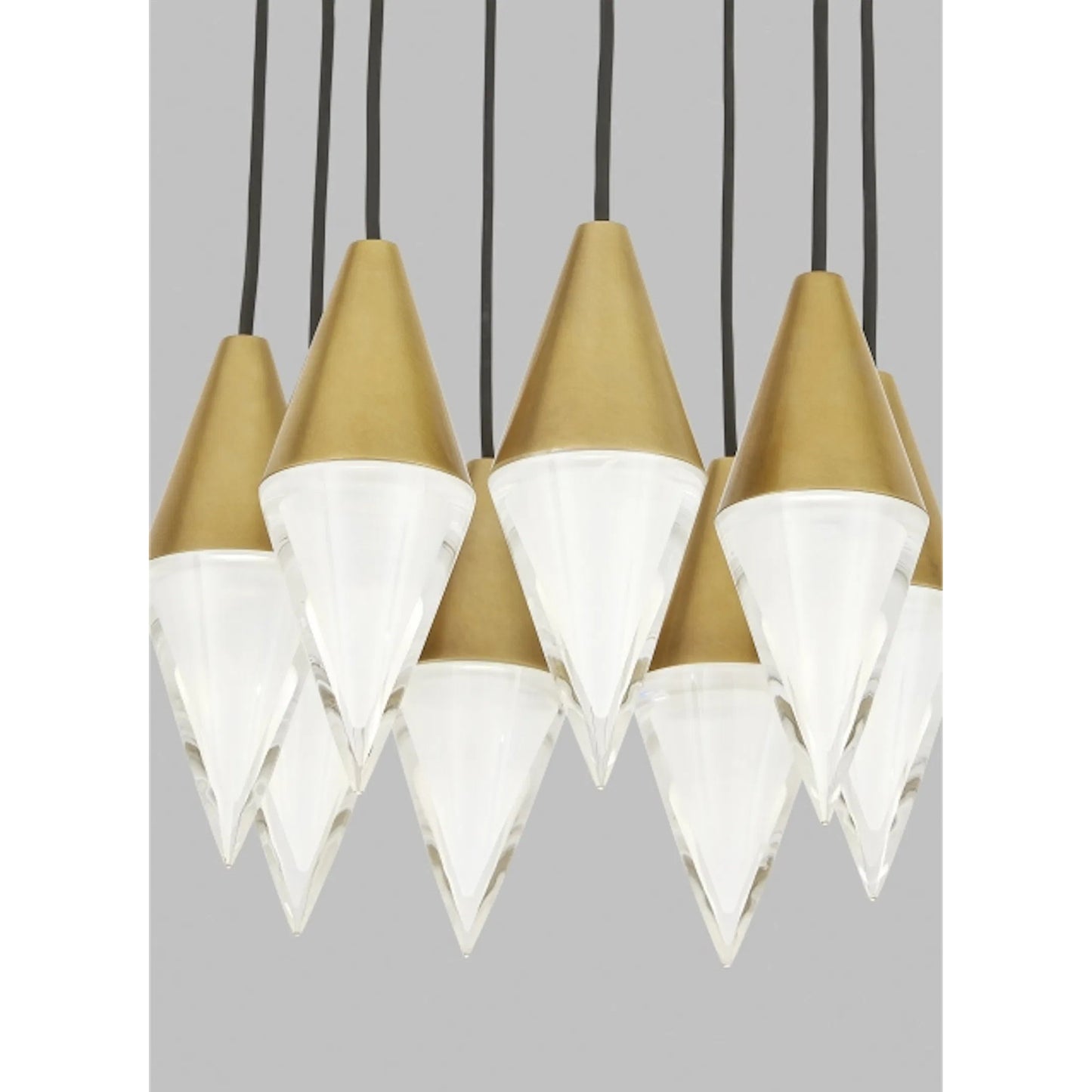 003 SI-2232962,SI-2232963 | Closeup | Turret 8-Light Chandelier by Visual Comfort & Co.. Made from aluminum or brass in a unique style.
