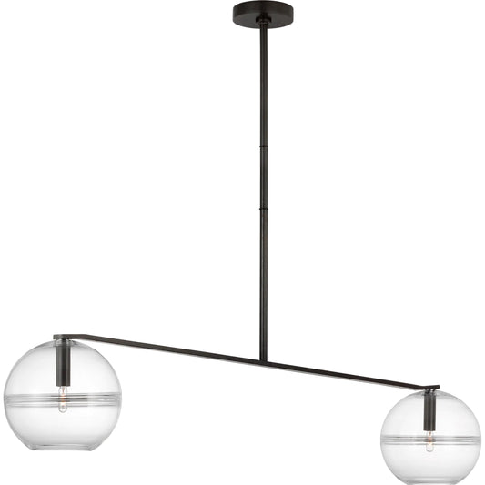 Lowing Medium Wide Chandelier by Visual Comfort & Co. in white and blackened forged. Made from steel in a modern style.