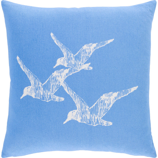 001 SI-1890379,SI-1890380 | Primary Silo | Sea Life Pillow - 27498 by Surya in sky blue, white. Made from 100% cotton in a coastal style.