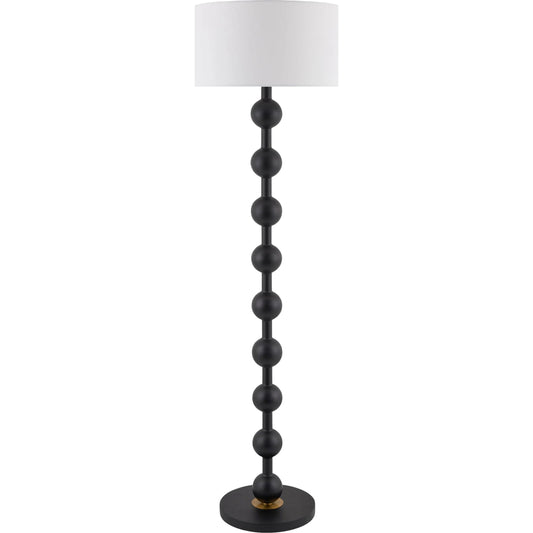 Saline Floor Lamp by Surya. Made from wood veneer, linen, plastic in a modern style.