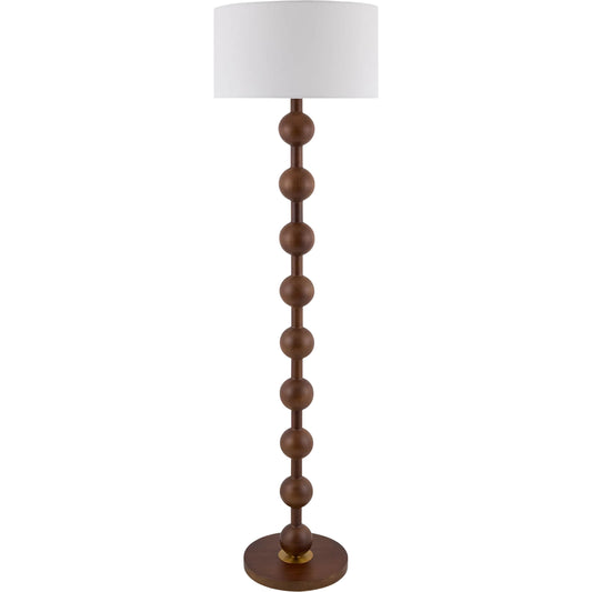 Saline Floor Lamp by Surya. Made from wood veneer, linen, plastic in a modern style.