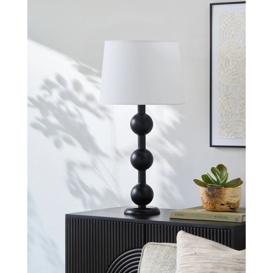 Saline Accent Table Lamp by Livabliss in painted. Made from rubber wood, linen, plastic in a modern style.