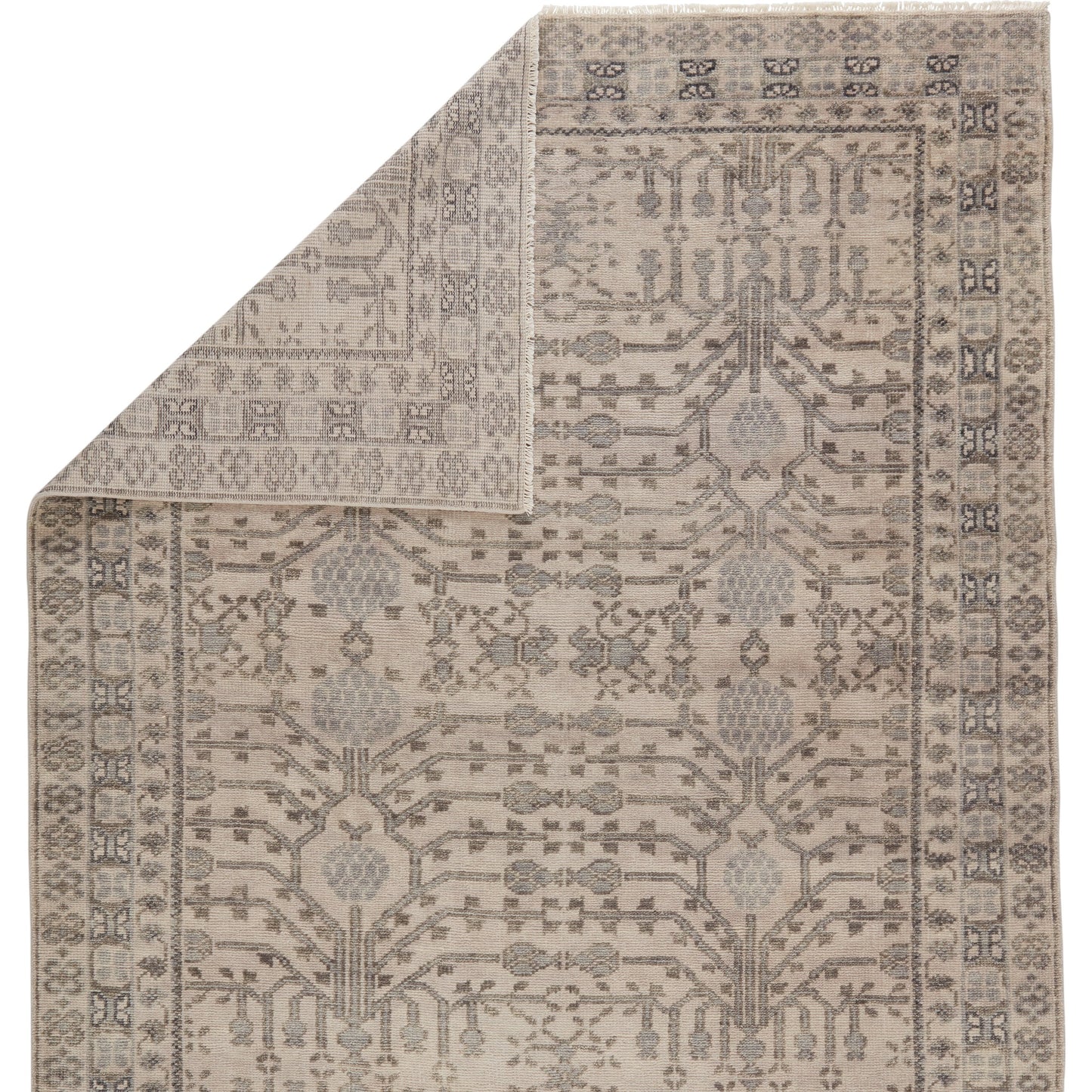 003 SI-1750496,SI-1750498,SI-1750499,SI-1794971 | Closeup | Salinas SLN14 Rug by Jaipur Living in gray. Made from 100% wool in a unique style.
