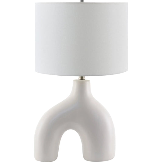 Solara Accent Lamp by Livabliss. Made from ceramic, cotton, iron in a modern style.