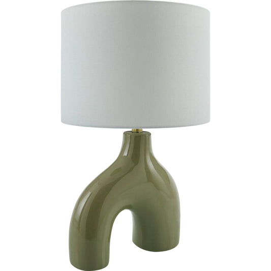 Solara Accent Lamp by Livabliss. Made from ceramic, cotton, iron in a modern style.