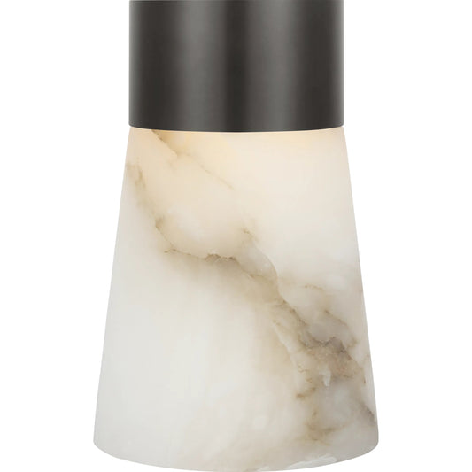 Caspe Alabaster 8" Rechargeable Table Lamp by Visual Comfort & Co.. Made from brass in a modern style.