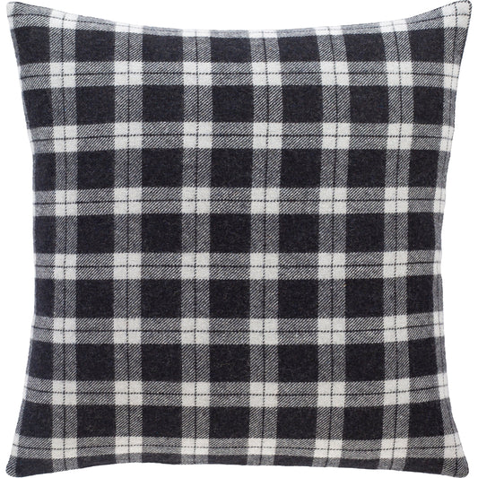 Stanley Pillow - 33197 by Surya in black, silver gray. Made from 45% polyester, 45% wool, 10% nylon in a traditional style.