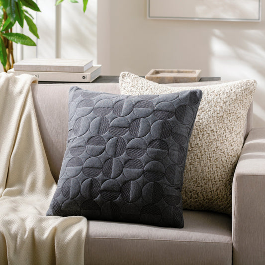 Semicircle Pillow - 486054 by Surya. Made from front: 100% cotton, back: 100% cotton in a modern style.