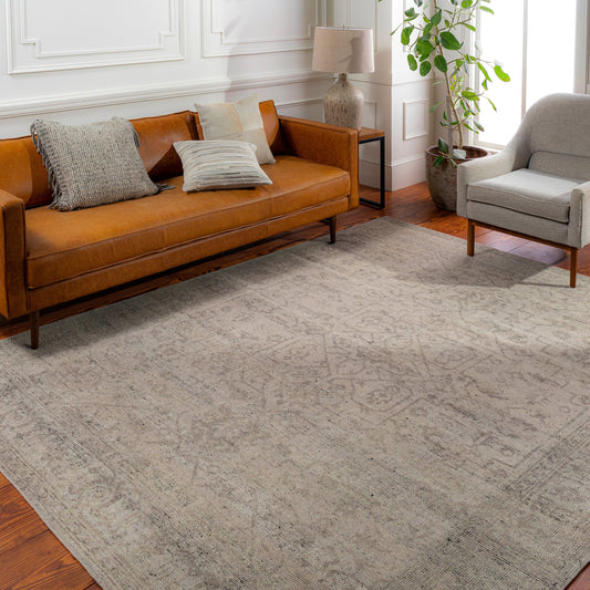 Smyrna Rug - 26219 by Surya in charcoal, beige, black. Made from 100% wool in a unique style.