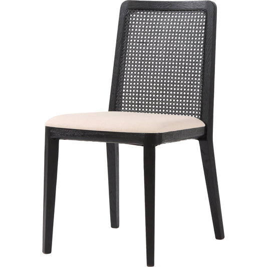 001 SI-2004169 | Primary Silo | Cane Dining Chair by LH Imports in black. Made from ash, pu foam, polyester fiber, linen, cotton, rattan in a modern style.