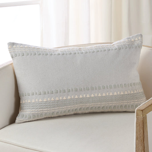 Sancha SNH02 Pillow by Jaipur Living in light blue, cream. Made from 100% cotton in a modern style.