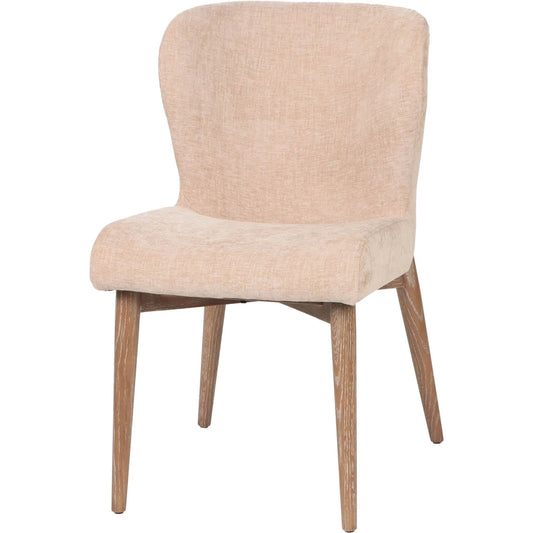 Uffizi Dining Chair by LH Imports in champagne chenille. Made from 100% polyester fabric, ash wood in a transitional style.