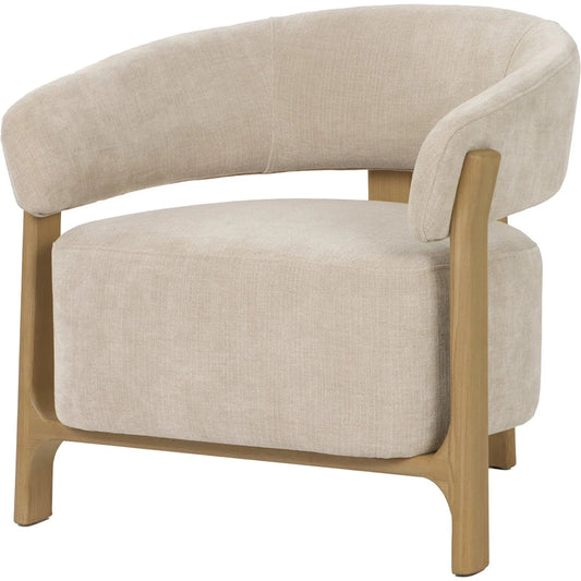 001 SI-2533517 | Primary Silo | Harlow Club Chair by LH Imports in natural. Made from ash, polyester, pu foam in a unique style.