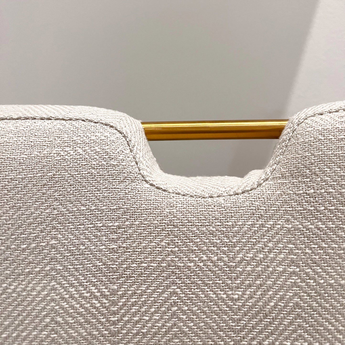008 SI-2004315 | Closeup | Luella Dining Chair by LH Imports in sandy beige/cool brown legs and brown. Made from ash, pu foam, polyester fiber, polyester in a modern style.