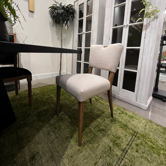 Luella Dining Chair by LH Imports in sandy beige/cool brown legs and brown. Made from ash, pu foam, polyester fiber, polyester in a modern style.