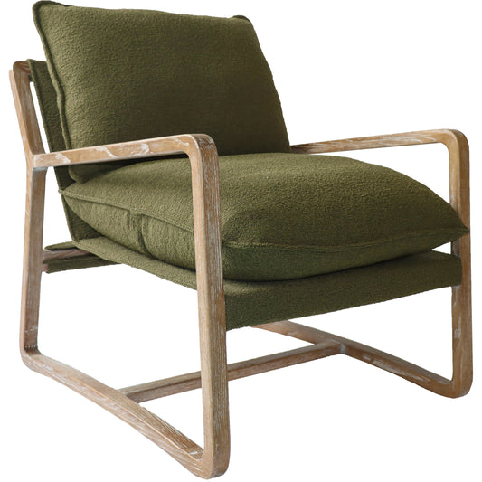 001 SI-2004270 | Primary Silo | Huntington Club Chair by LH Imports in moss boucle and distressed ash. Made from ash, polyester, pu foam, polyester fiber in a modern style.