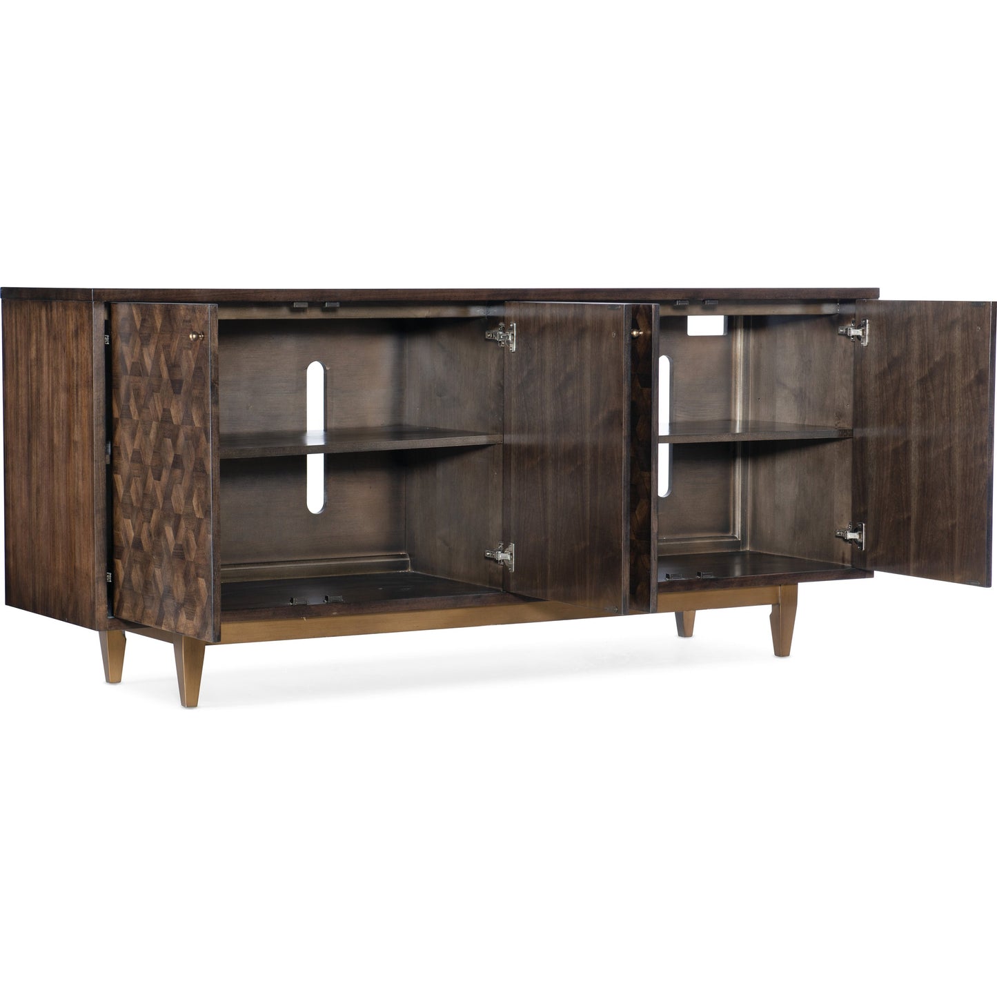 002 SI-1749160 | Additional Silo | Alpine Credenza by Hooker Furniture in walnut. Made from walnut veneers in a modern style.