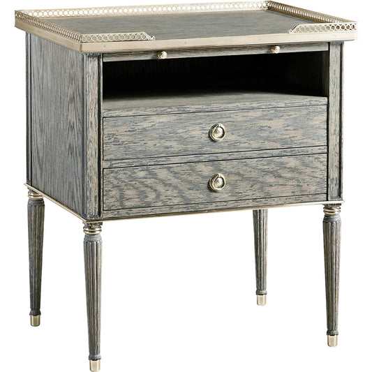001 SI-2186336 | Primary Silo | Arlingham Nightstand by Jonathan Charles in blue and chipped blue oak. Made from oak solids, veneers in a modern style.