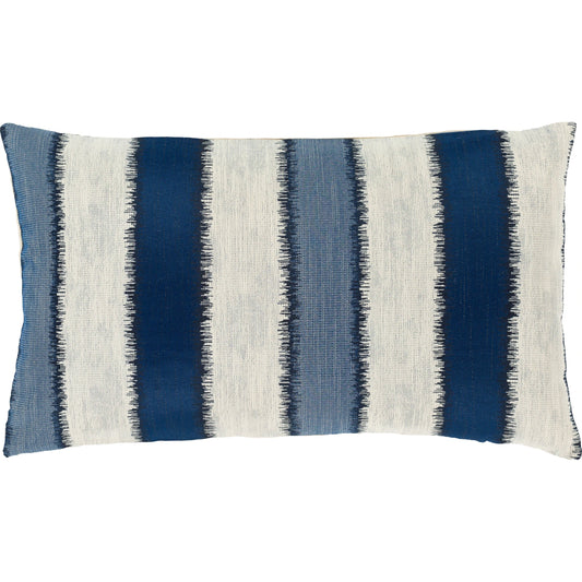 Sanya Bay Pillow - 30281 by Livabliss in bright blue, white. Made from 100% polyester, 90% polyester, 10% linen in a modern style.