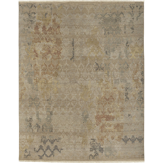 SOA-2755 Rug by Surya in tan, ivory, medium brown, cream, charcoal, olive. Made from 70% wool, 30% silk in a unique style.