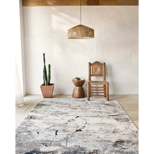 Soldado Rug - 33123 by Livabliss in white, medium gray, dark blue, blue, rust, mustard. Made from main: 85% polypropylene, main: 15% polyester in a unique style.