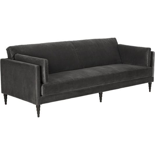 001 SI-2524146 | Primary Silo | Andalusia Velvet Sofa by Noir in grey velvet, black legs. Made from velvet, wood legs in a traditional style.