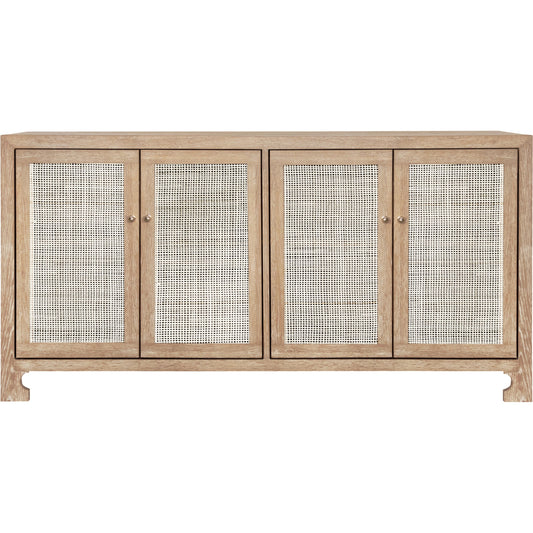 001 SI-2135314 | Primary Silo | Sofia Four Door Cane Cabinet by Worlds Away in cerused oak. Made from unique in a cottage & farmhouse style.