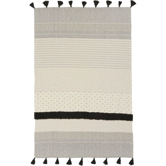 Sojourn Sur by Jaipur Living in gray, ivory. Made from 100% cotton in a eclectic & global style.