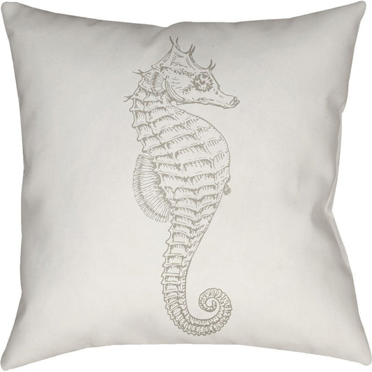 Seahorse Pillow - 29339 by Livabliss. Made from front: 100% polyester, back: 100% polyester in a coastal style.