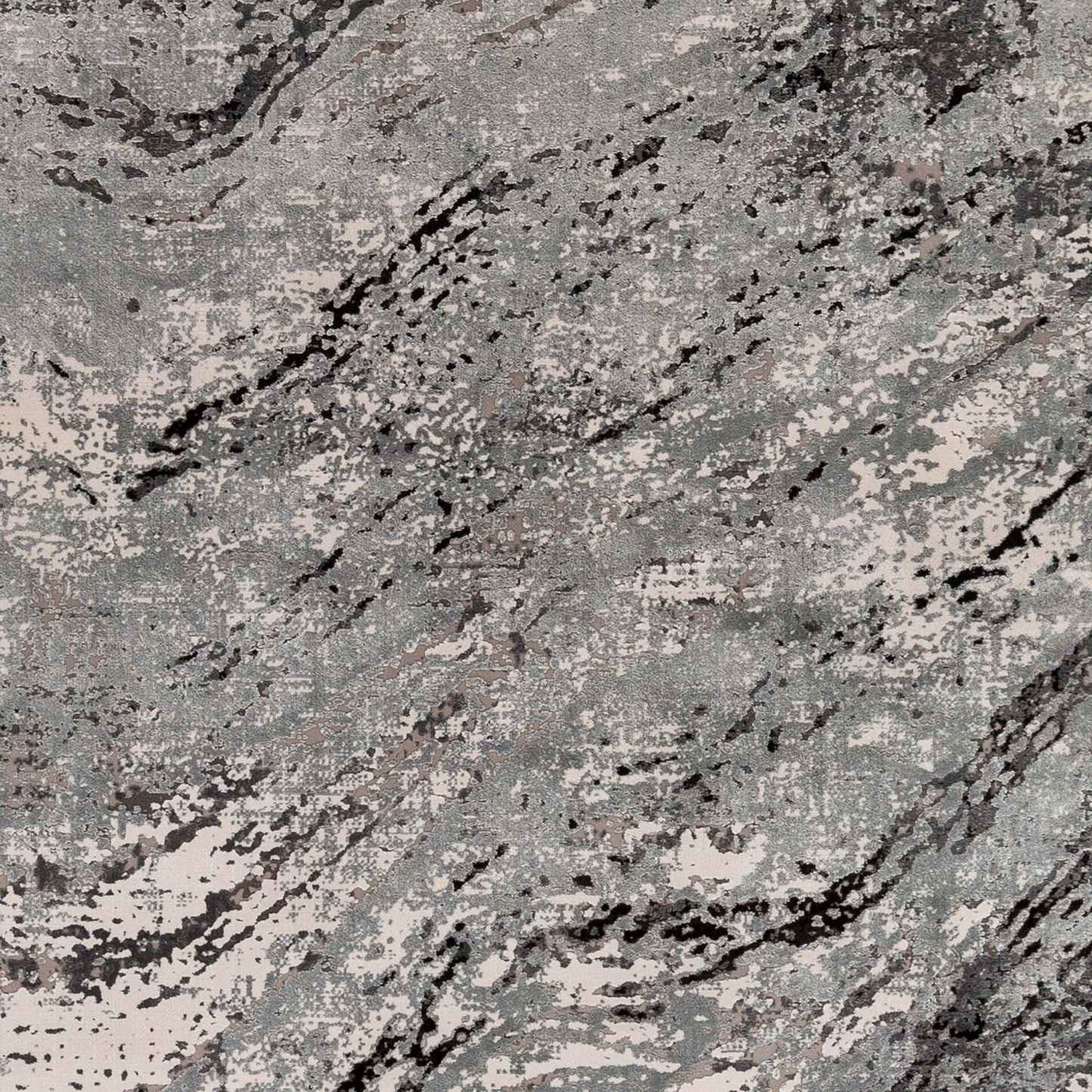 009 SI-1890710,SI-1890711,SI-1890712,SI-1890713,SI-1890714 | Closeup | Solar Rug - 25676 by Surya in gray, light gray, charcoal, black. Made from 70% viscose, 30% acrylic in a unique style.