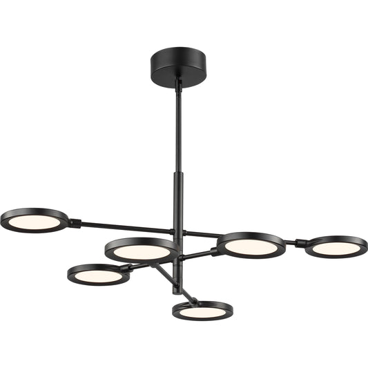 Spectica Chandelier by Tech Lighting in matte black. Made from aluminum in a modern style.