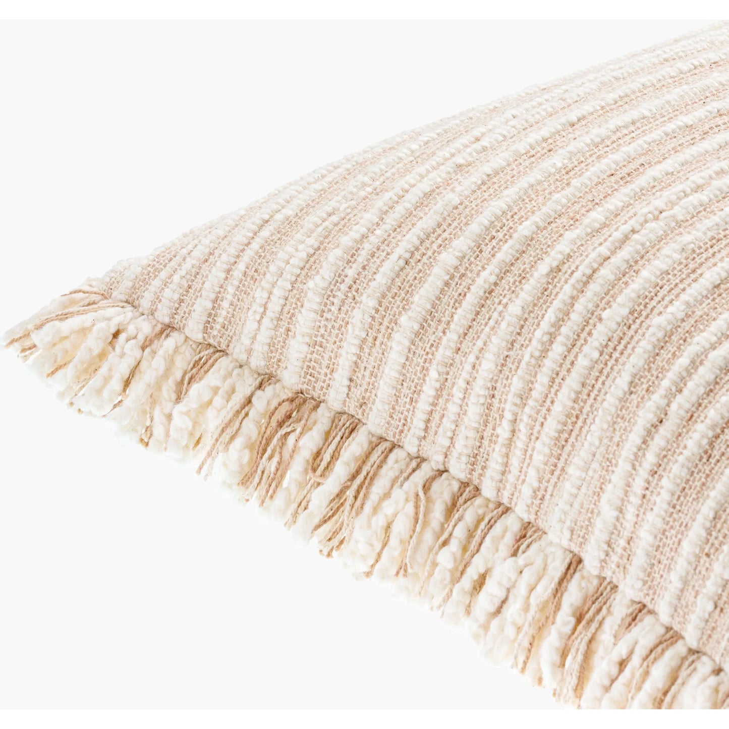002 SI-2099841,SI-2099842,SI-2099844,SI-2099845,SI-2099847,SI-2099848 | Closeup | Seraphina Pillow - 523936 by Surya in tan, white. Made from cotton in a modern style.