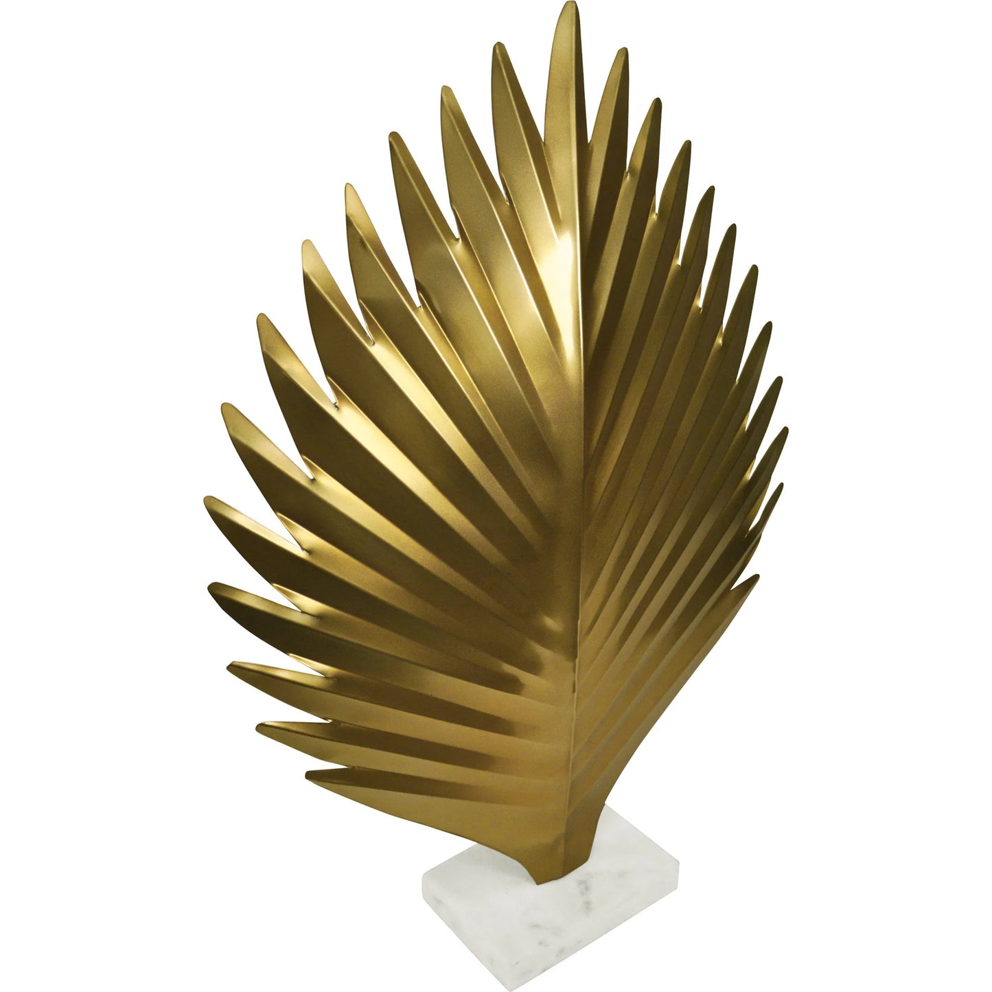004 SI-2461347 | Closeup | Sprig Antique Brass Leaf Scultpture by Worlds Away in antique brass, white, grey. Made from marble in a unique style.