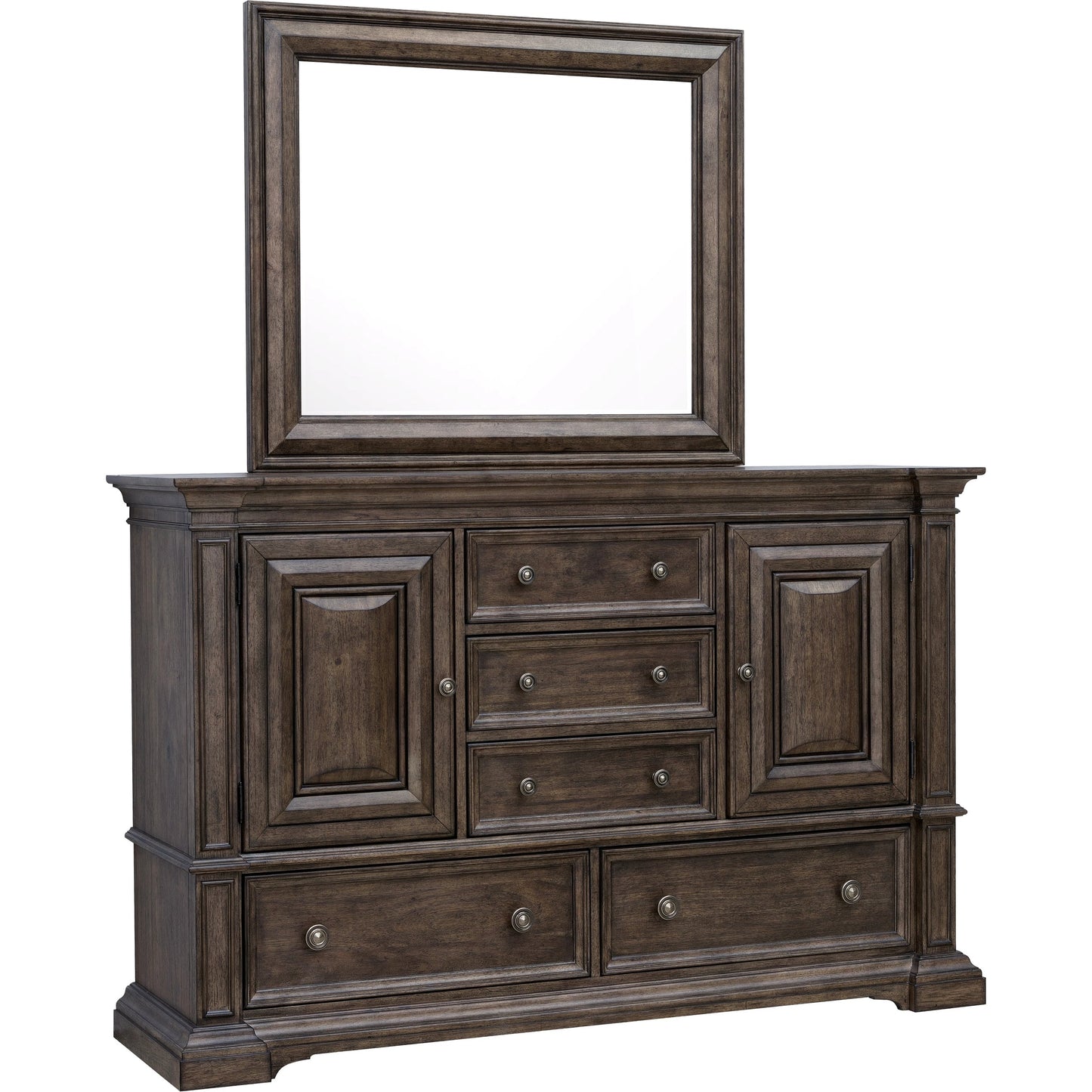004 SI-2143488 | Additional Silo | Woodbury Dresser with Cabinets by Pulaski Furniture in cowboy boots brown. Made from rubberwood in a traditional style.