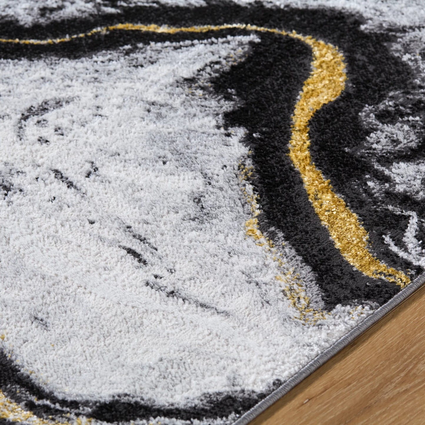 005 SI-2245790,SI-2245791,SI-2245792 | Closeup | Sunrise 537277 Rug by Livabliss in light slate, ivory, charcoal, gray, black. Made from polyester, polypropylene in a unique style.