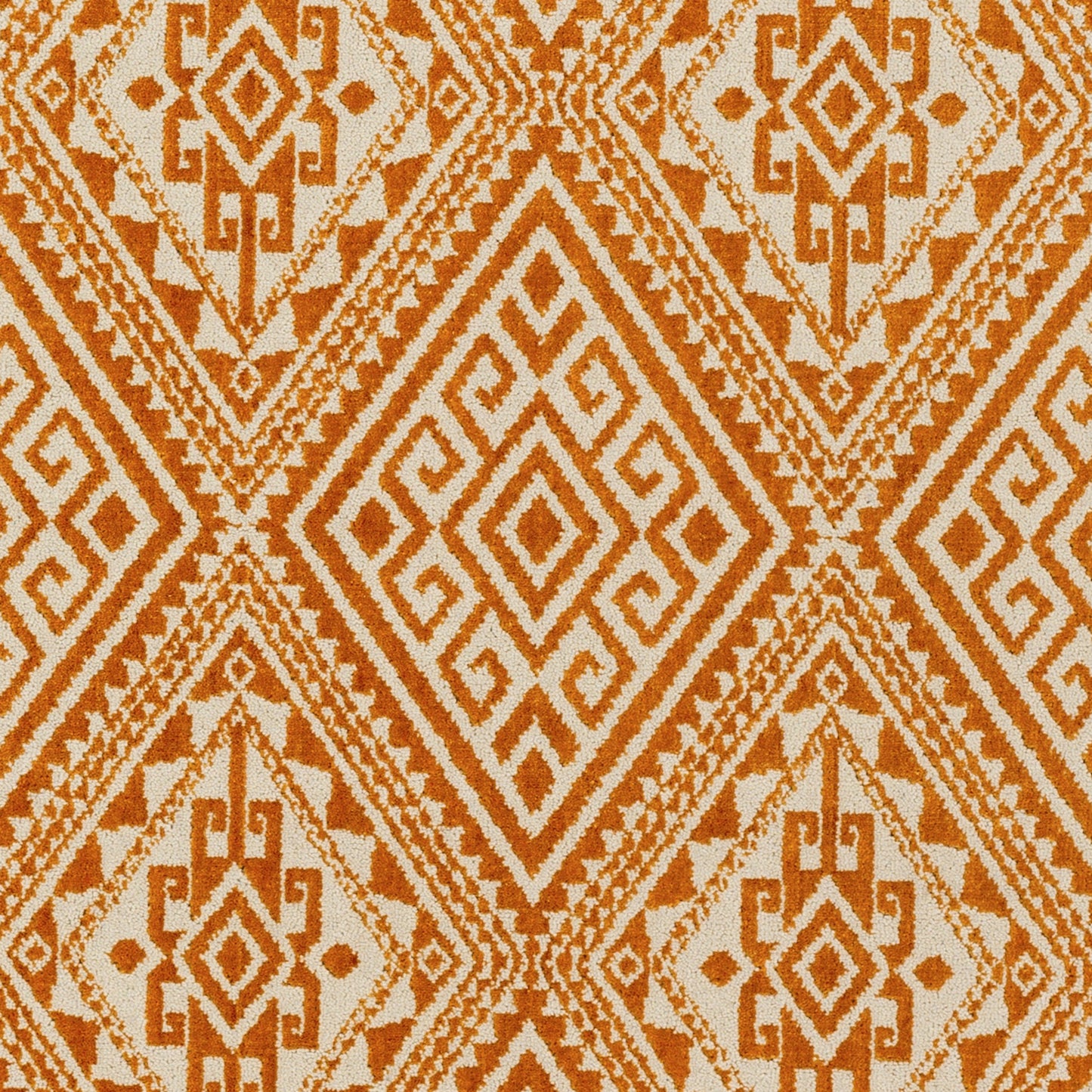 005 84644-33574 | Closeup | Stretto Rug - 17490 by Livabliss in burnt orange, ivory. Made from 50% polyester, 50% wool in a unique style.