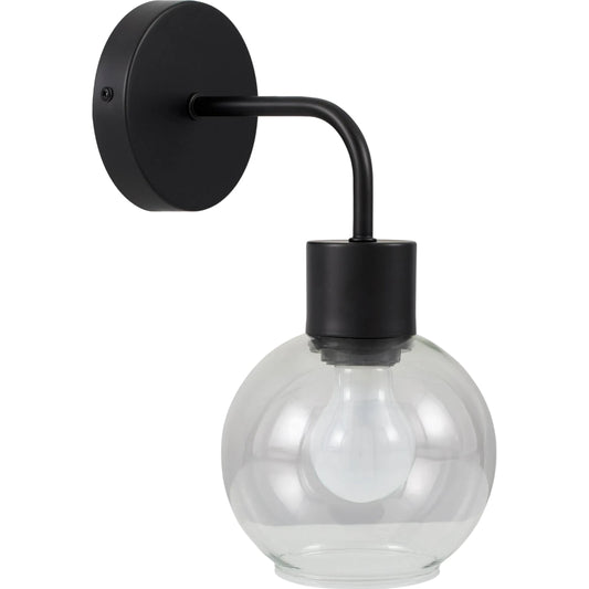 Silverton Black Wall Sconce by Livabliss in fixture: black; shade: white; cord: black and metallic, painted. Made from iron, glass in a modern style.