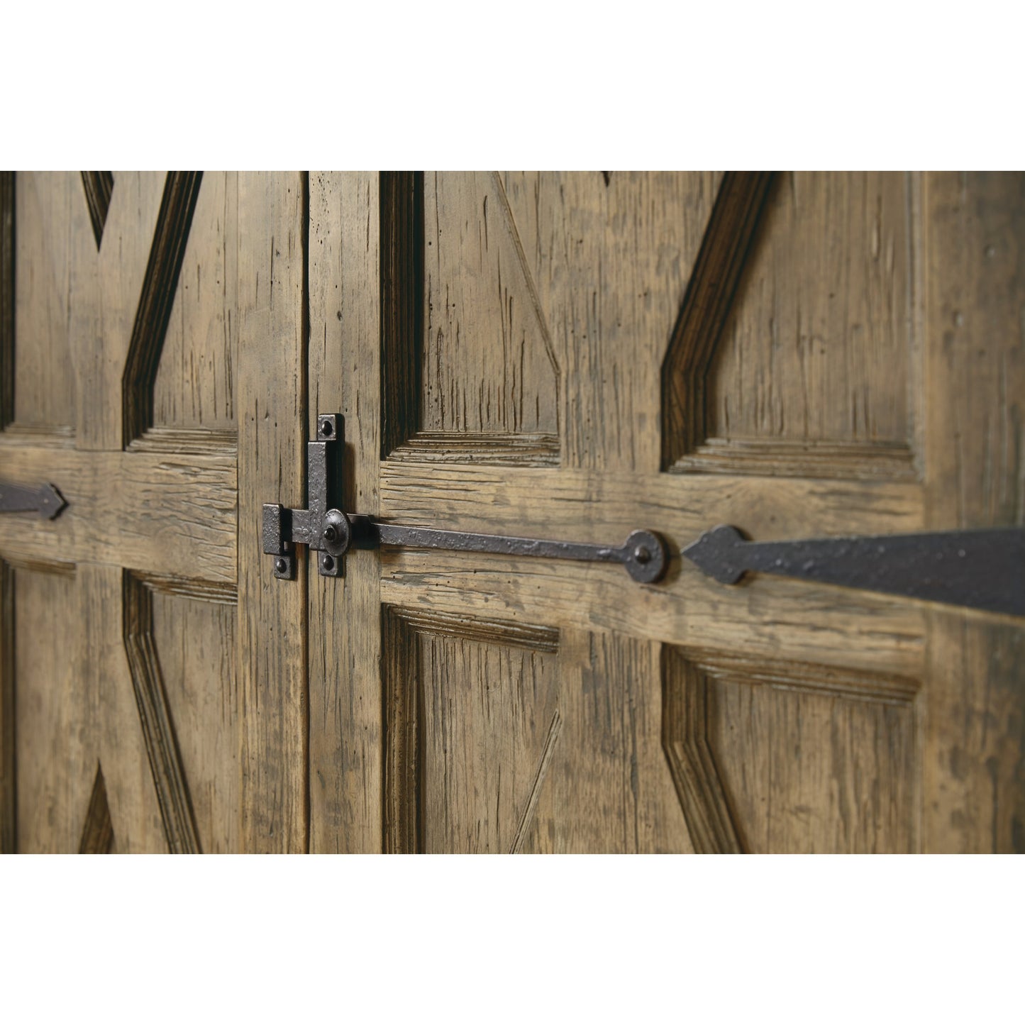 003 SI-1749059 | Additional Silo | La Grange Mt. Maria Wardrobe by Hooker Furniture in barn wood. Made from pecky hickory veneer, mirror in a traditional style.