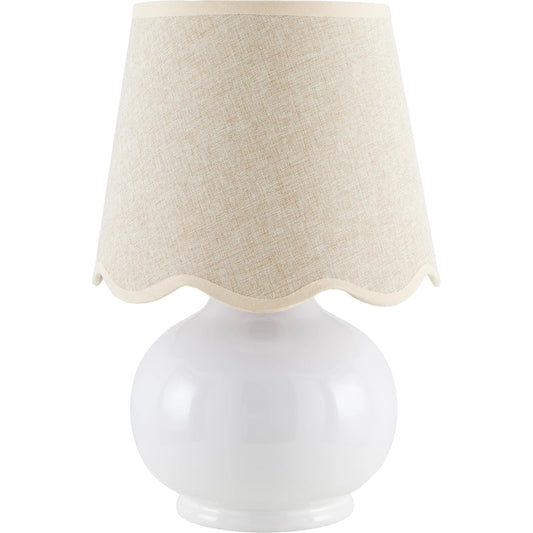 Stella Diminuta Table Lamp by Livabliss in glazed. Made from ceramic, cotton in a cottage & farmhouse style.