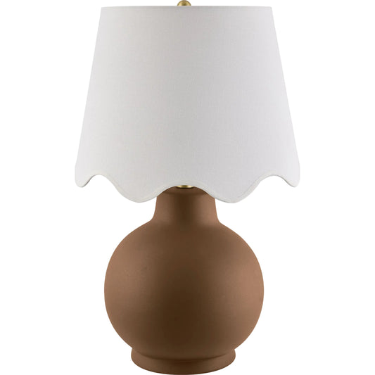 000 SI-2350145 | Primary Silo | Stella Diminuta Indoor/Outdoor Accent Table Lamp with White Shade by Livabliss in painted. Made from ceramic, iron, linen, polyester in a transitional style.
