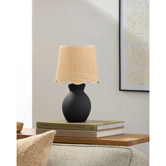 Stella Diminuta Rattan Table Lamp - 530704 by Livabliss in glazed. Made from ceramic, cotton in a cottage & farmhouse style.