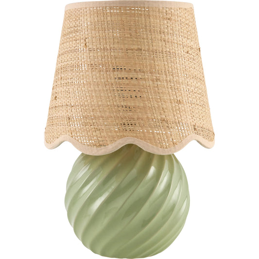 Stelvio Accent Table Lamp with Jute Shade by Livabliss in glazed. Made from ceramic, jute, polystyrene in a eclectic & global style.