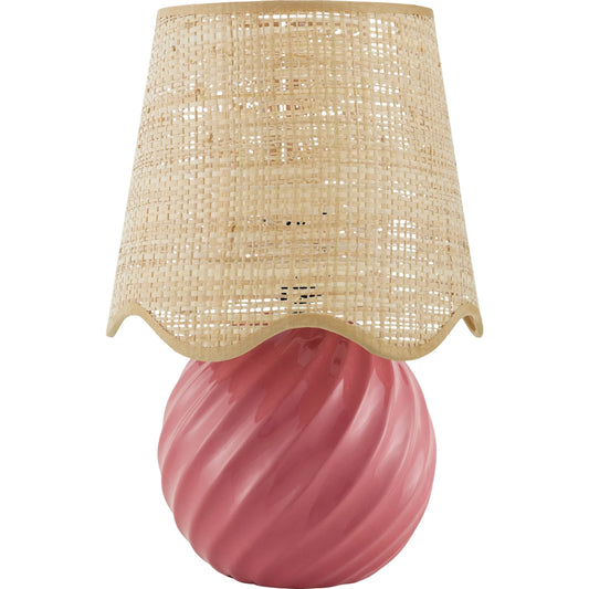 Stelvio Accent Table Lamp with Jute Shade by Livabliss in glazed. Made from ceramic, jute, polystyrene in a eclectic & global style.