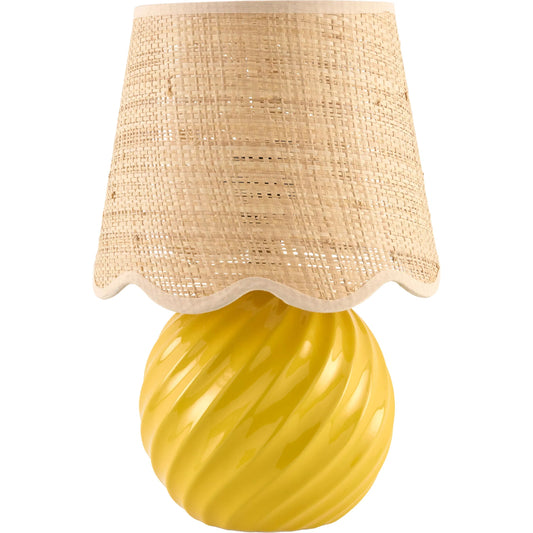 Stelvio Accent Table Lamp with Jute Shade by Livabliss in glazed. Made from ceramic, jute, polystyrene in a eclectic & global style.