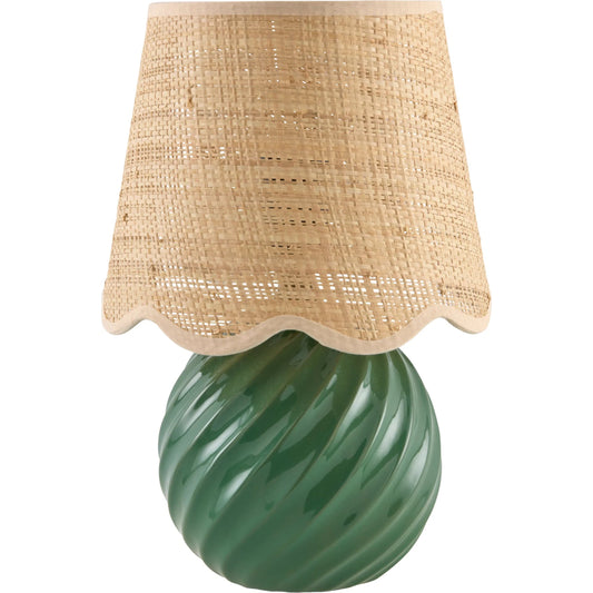 Stelvio Accent Table Lamp with Jute Shade by Livabliss in glazed. Made from ceramic, jute, polystyrene in a eclectic & global style.